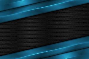 Blue metallic stripes and dark metal with dot texture. vector