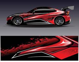 Car wrap design vector. Graphic abstract stripe racing background kit designs for wrap vehicle  race car  rally  adventure and livery vector