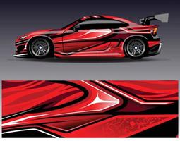 Car wrap design vector. Graphic abstract stripe racing background kit designs for wrap vehicle  race car  rally  adventure and livery vector