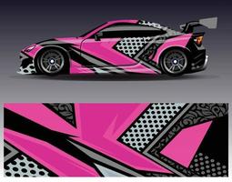 Car wrap design vector. Graphic abstract stripe racing background kit designs for wrap vehicle  race car  rally  adventure and livery vector