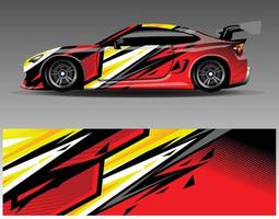 Car wrap design vector. Graphic abstract stripe racing background kit designs for wrap vehicle  race car  rally  adventure and livery vector