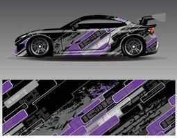 Car wrap design vector. Graphic abstract stripe racing background kit designs for wrap vehicle  race car  rally  adventure and livery vector