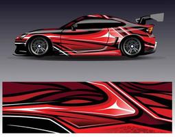 Car wrap design vector. Graphic abstract stripe racing background kit designs for wrap vehicle  race car  rally  adventure and livery vector