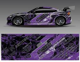 Car wrap design vector. Graphic abstract stripe racing background kit designs for wrap vehicle  race car  rally  adventure and livery vector