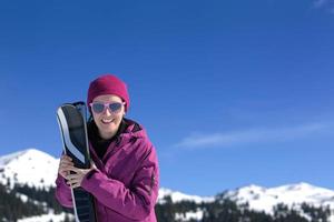 winter woman ski photo