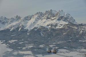 Ski lift gondola in Alps photo