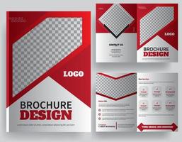 plantilla de diseño de folleto, diseño de folleto bifold de marketing corporativo, diseño de folleto único, diseño de vector premium. limpio moderno con acentos vectoriales premium de diseño abstracto colorido