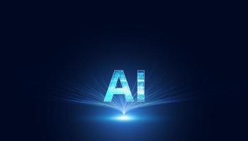 Abstract Artificial Intelligence on Atomic and Technology Background with big data. vector