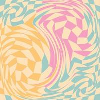 1970 Wavy Swirl Seamless Pattern in Orange and Pink Colors. Seventies Style, Groovy Background vector