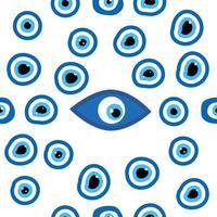 Seamless pattern with Turkish evil eye bead. Good luck. Turkish tile. Oriental ottoman design vector