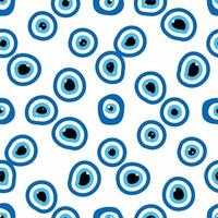 Seamless pattern with Turkish evil eye bead. Good luck. Turkish tile. Oriental ottoman design vector