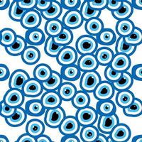 Seamless pattern with Turkish evil eye bead. Good luck. Turkish tile. Oriental ottoman design vector