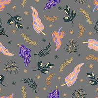 Seamless floral pattern in doodle style. vector