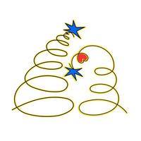 Two linear Christmas trees. Christmas pine tree. Vector formatss