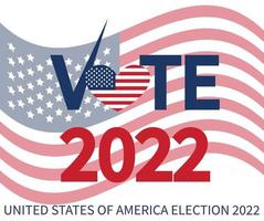 Day of mid-term elections. Vote 2022 USA, banner design. Political election campaign vector