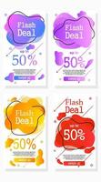 set of colorful bubbles with abstract liquid shape for social media stories promotion vector