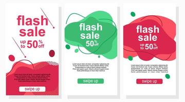 abstract modern set of sale labels promotion social media stories design vector