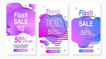 abstract amoeba sale banner design for social media promotion with gradient color vector