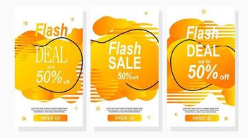 set of labels for sale and discount for social media stories vector