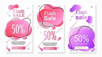 abstract liquid shape set of labels promotion for social media stories vector