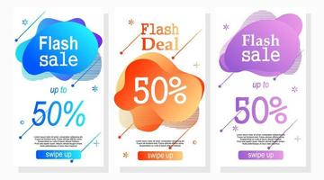 abstract modern set of sale labels promotion for social media advertisement vector