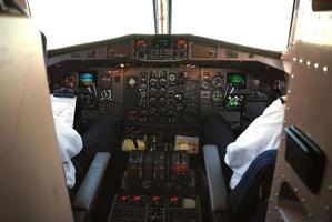 Airplane cockpit view photo