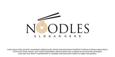 Noodles logo icon  illustration with creative design premium vector