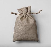 Burlap sack bag mockup template with copy space for your logo or graphic design photo