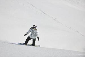 Skiers on mountain photo