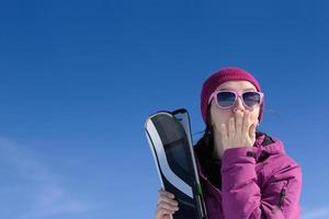winter woman ski photo