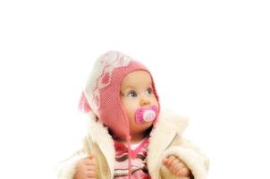 winter baby on white photo