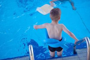 child on swimming poo photo