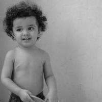 Cute little boy Shivaay sapra at home balcony during summer time, Sweet little boy photoshoot during day light, Little boy enjoying at home during photo shoot - Black and White