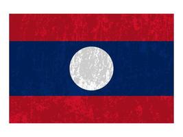Laos grunge flag, official colors and proportion. Vector illustration.
