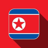 North Korea flag, official colors. Vector illustration.