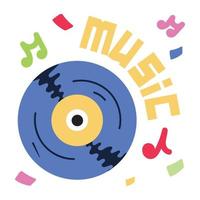 A customizable flat sticker of music cd vector