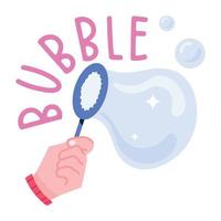 A flat sticker icon of bubble wand vector