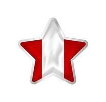 Peru flag in star. Button star and flag template. Easy editing and vector in groups. National flag vector illustration on white background.