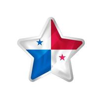 Panama flag in star. Button star and flag template. Easy editing and vector in groups. National flag vector illustration on white background.