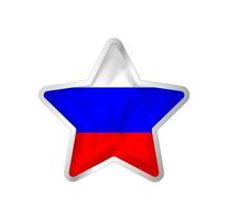 Russia flag in star. Button star and flag template. Easy editing and vector in groups. National flag vector illustration on white background.