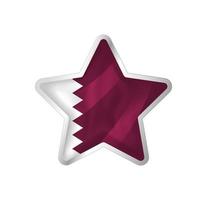 Bandera de qatar en estrella. estrella de botón y plantilla de bandera. fácil edición y vector en grupos. Ilustración de vector de bandera nacional sobre fondo blanco.