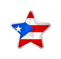 bandera de puerto rico en estrella. estrella de botón y plantilla de bandera. fácil edición y vector en grupos. Ilustración de vector de bandera nacional sobre fondo blanco.