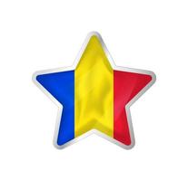 Romania flag in star. Button star and flag template. Easy editing and vector in groups. National flag vector illustration on white background.