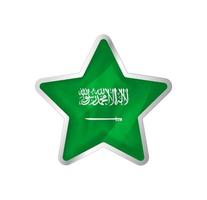 Saudi Arabia flag in star. Button star and flag template. Easy editing and vector in groups. National flag vector illustration on white background.