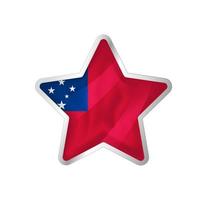 Samoa flag in star. Button star and flag template. Easy editing and vector in groups. National flag vector illustration on white background.