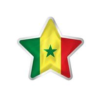 bandera de senegal en estrella. estrella de botón y plantilla de bandera. fácil edición y vector en grupos. Ilustración de vector de bandera nacional sobre fondo blanco.