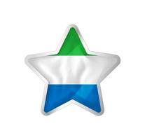 Sierra Leone flag in star. Button star and flag template. Easy editing and vector in groups. National flag vector illustration on white background.