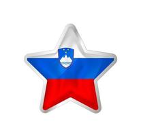 Slovenia flag in star. Button star and flag template. Easy editing and vector in groups. National flag vector illustration on white background.