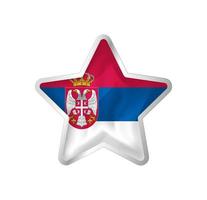 Serbia flag in star. Button star and flag template. Easy editing and vector in groups. National flag vector illustration on white background.