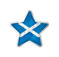 Scotland flag in star. Button star and flag template. Easy editing and vector in groups. National flag vector illustration on white background.